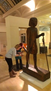 1.Condition checking objects on loan from the British Museum in the touring ‘Pharaoh: King of Egypt’ exhibition