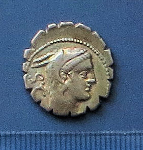 Roman Republican serratus showing Juno Sospita